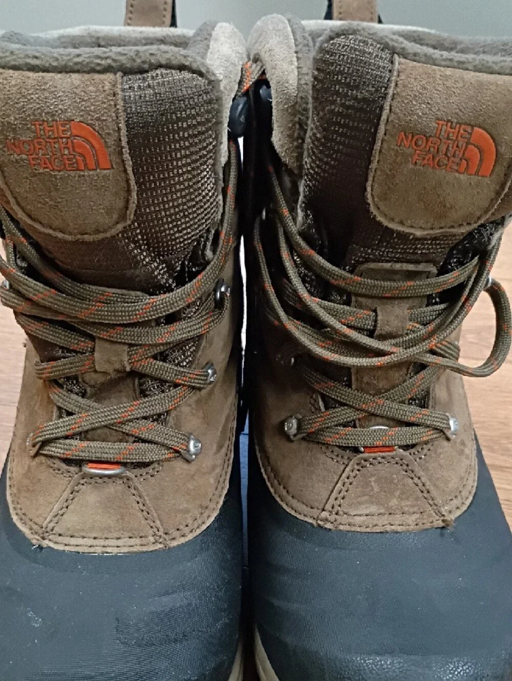 The North Face Olive Green Brown Waterproof Hiking Boots